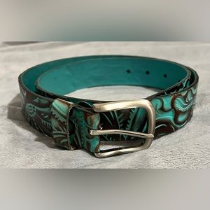 Patricia Nash Pelosa Tooled Turquoise Belt